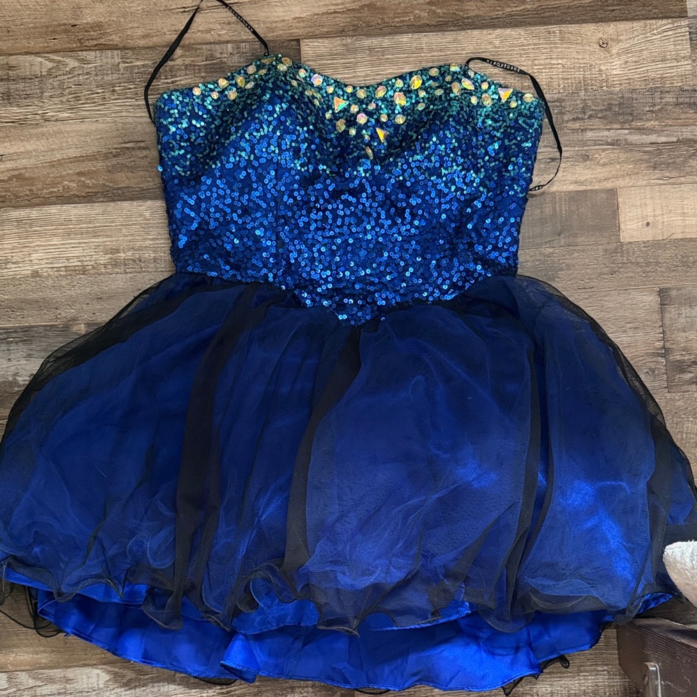 Masquerade Shimmering Blue teenage Dress